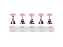 Soporte magnético para manicura y decoración de uñas, soporte para puntas de uñas para práctica, herramienta de manicura rosa claro