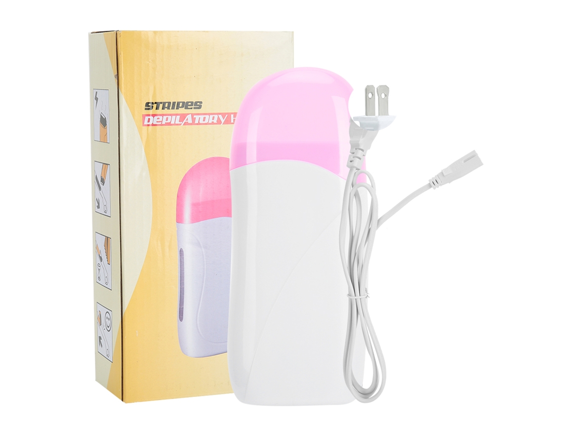 Depilador Elétrico Portátil com Cera Aquecida para Braços e Pernas, Modelo 2026, Rosa e Branco