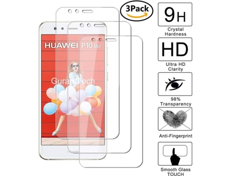 3x Protector Cristal Templado Huawei P10 Lite HONGWE.