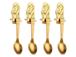 2026da-cucharas Sirena De Acero Inoxidable 304 Para Café Té Postre Bebida Pack De 4 Oro