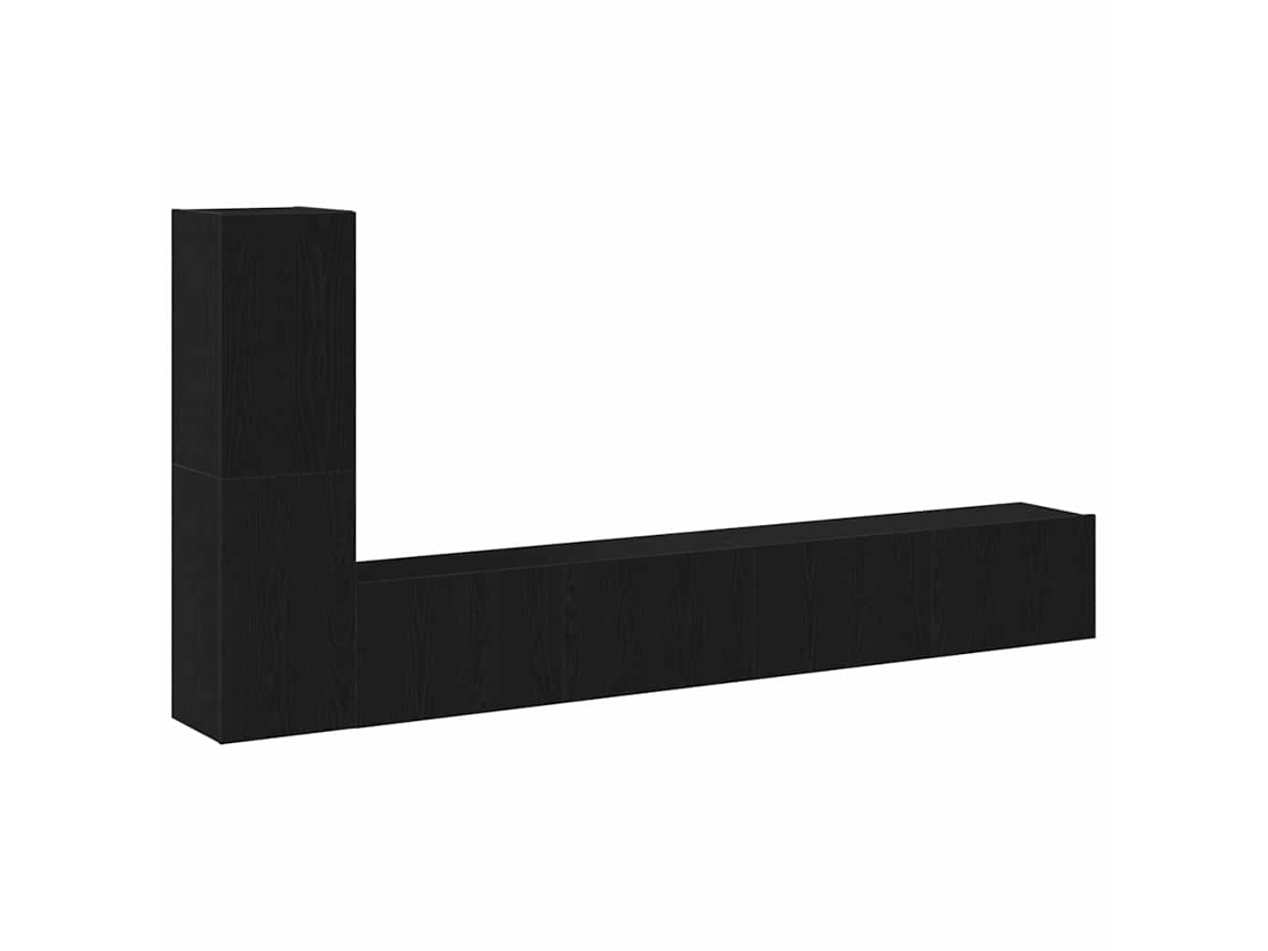 Conjunto De Mueble De Tv | Armario Para Tv Roble Negro Madera De Ingeniería