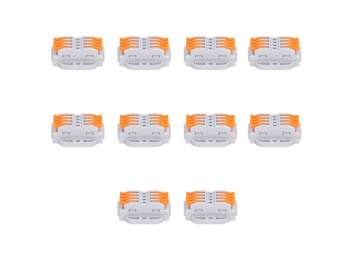 10 Piezas Conectores De Cable De Palanca Nut Quick Compact Empuje En Terminal Block 223-4p