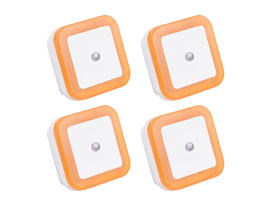 4 Unidades De Luz Noturna Led Quadrada - Padrão Dos Eua - Quadrado Amarelo - Precio Especial JEIIBRZUI