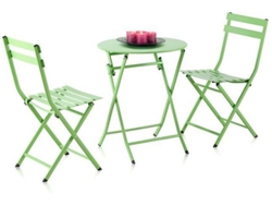 Conjunto de Mesa e 2 Cadeiras Dobráveis ​​para Exterior Gio Pistacho 60 X 71 5 X Cm DUEHOME
