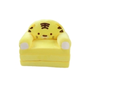 Sofá Infantil Plegable 2 En 1 Con Brazos De Felpa Suave, Amarillo.