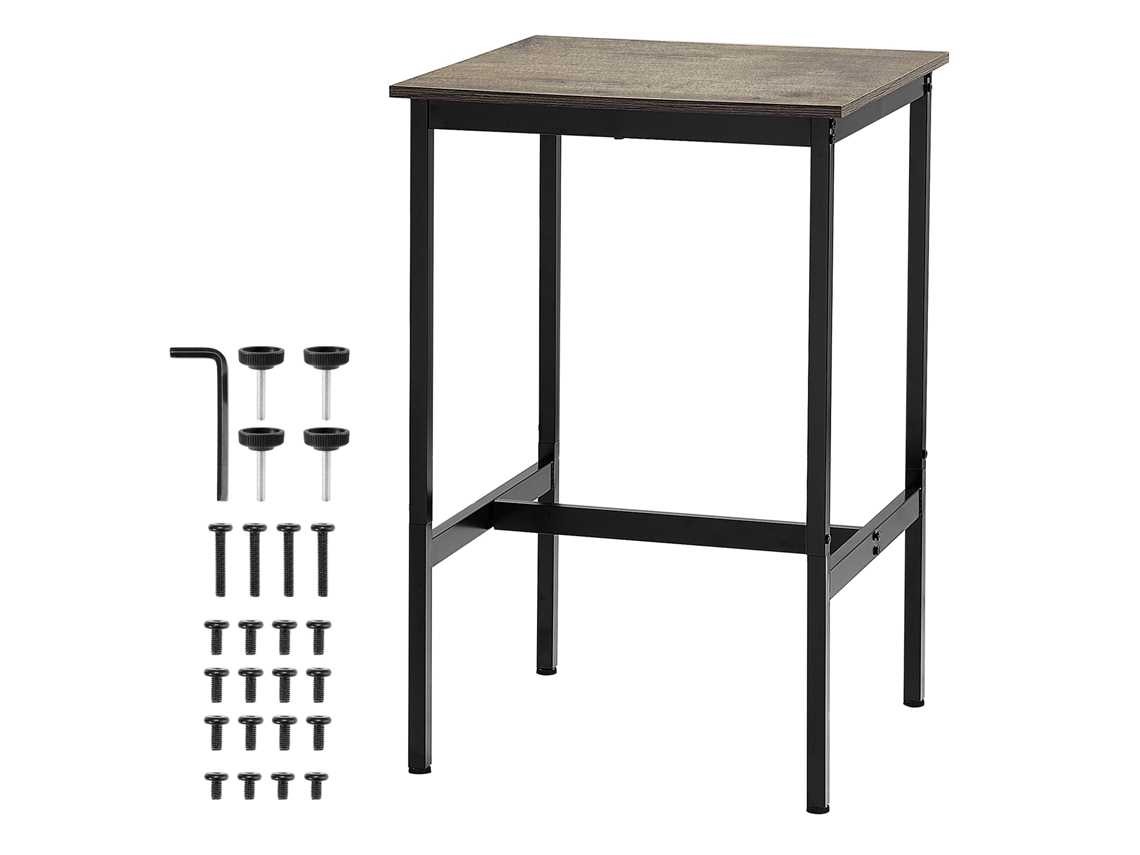 Mesa De Bar Succebuy Con Estructura De Metal Resistente Para Cocina, 61x61x91 Cm