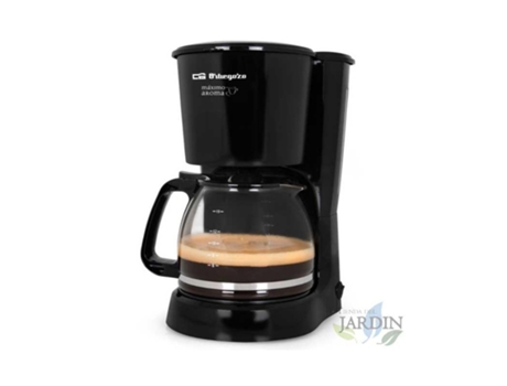 Cafetera de Goteo ORBEGOZO Negro 15 Tazas mantiene el café caliente 30 minutos 800 W