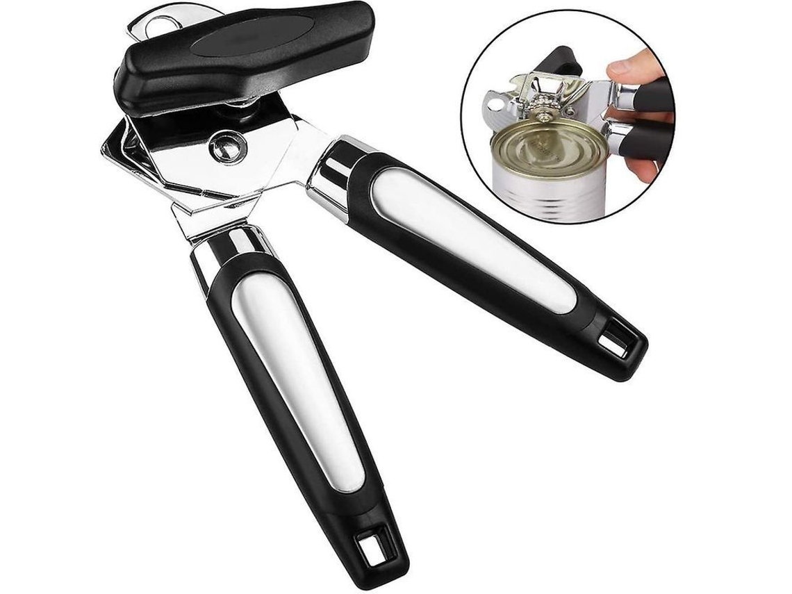 Abrelatas Manual Multifuncional De Acero Inoxidable Para Cocina Con Mango Antideslizante.