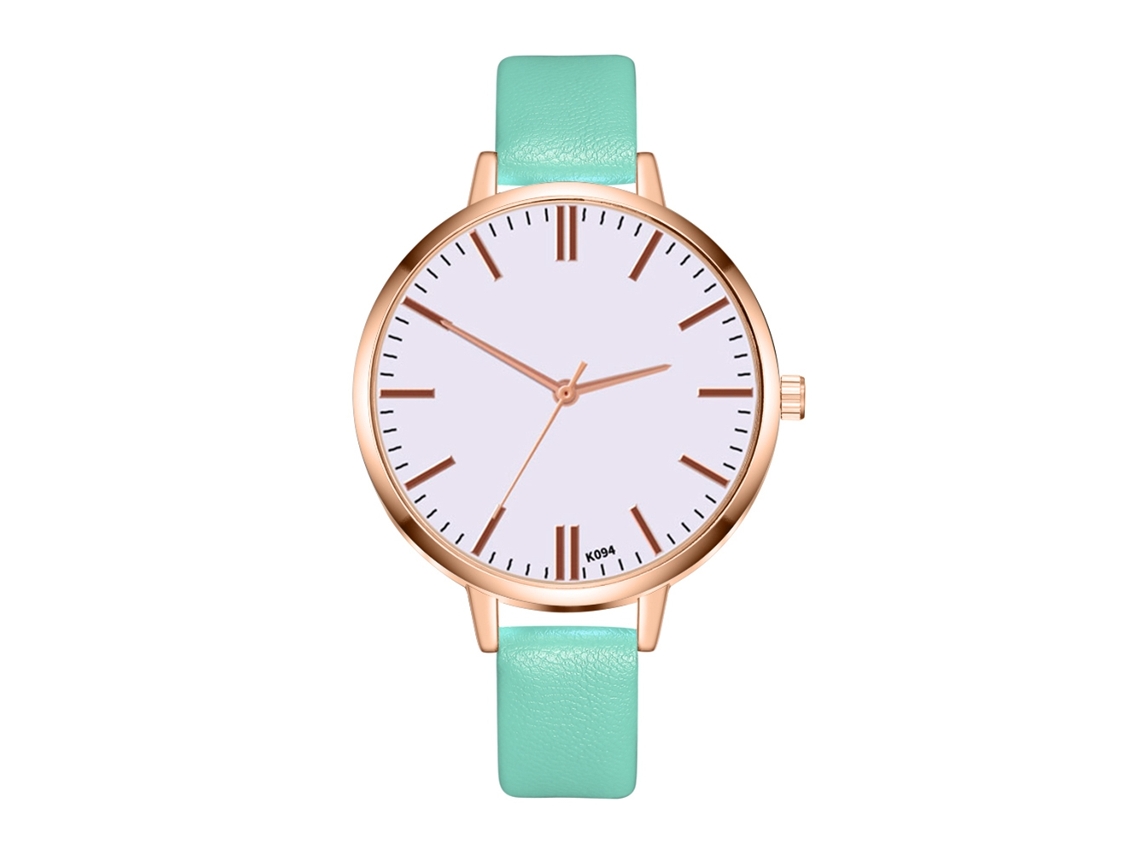 Reloj De Pulsera De Cuarzo Para Mujer Zhoulianfa Con Correa De Pu Y Esfera Redonda Verde Menta.