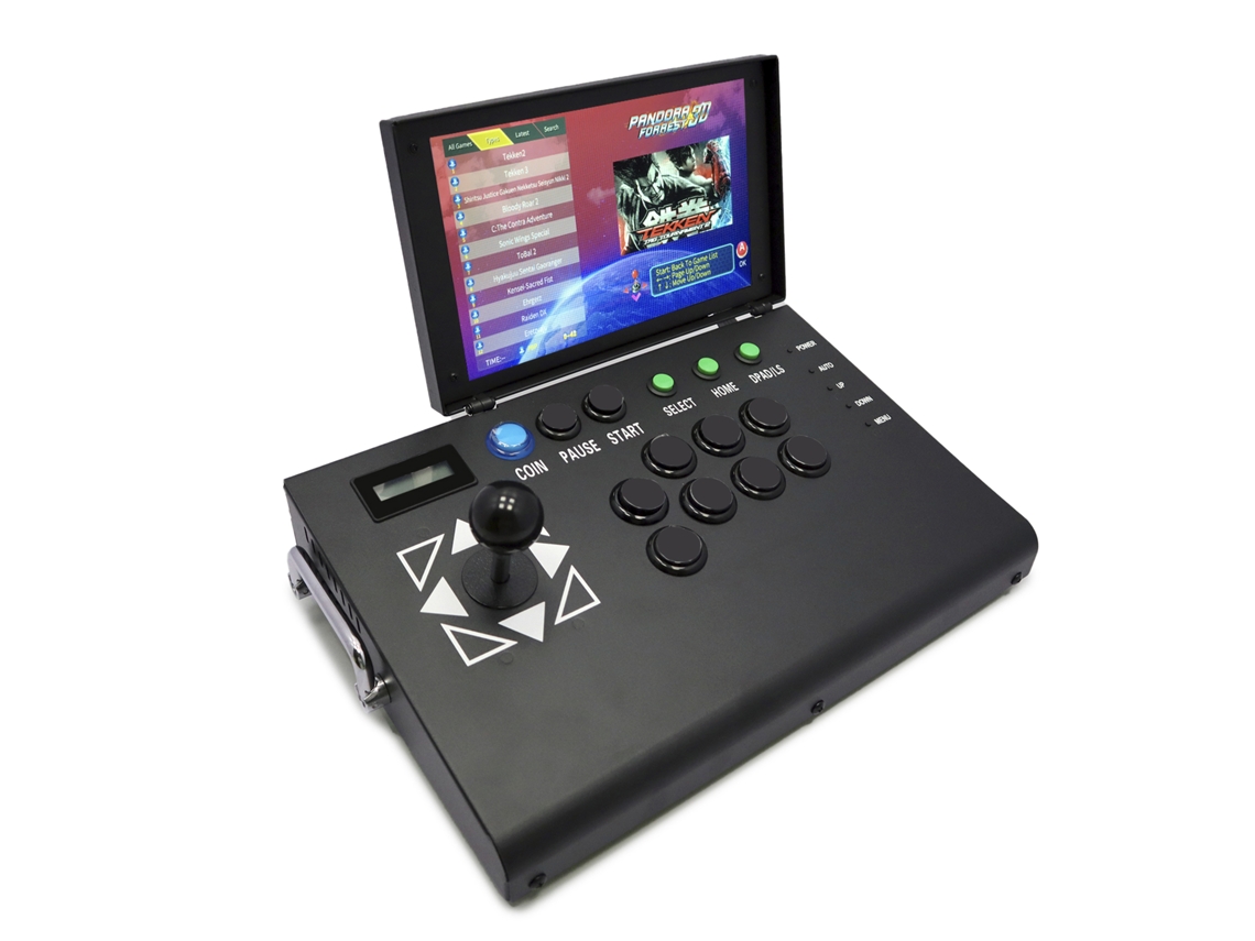 Consola arcade retro 3D de 64 GB con 4222 juegos, Wifi, Pandora Forest. Pantalla completa de 10 pulgadas. Plegable y portátil.
