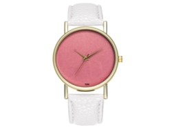 Reloj De Pulsera Analógico De Aleación Para Hombre Con Esfera Redonda Y Movimiento De Cuarzo Blanco.