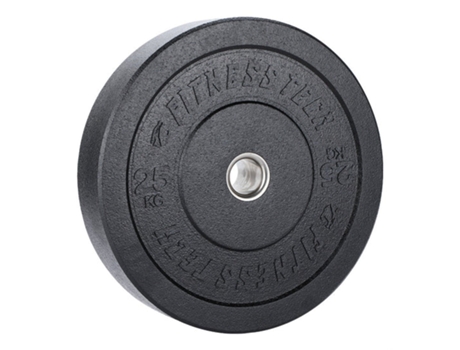 Disco de Musculación Bumper Plate 25 Kg FITNESS TECH Hi-Temp Negro