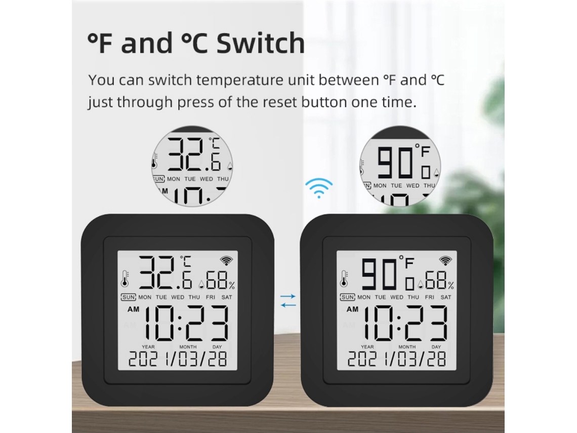 Control Remoto Infrarrojo Wifi Tuya 3 En 1 Con Sensor Temperatura Humedad Compatibilidad Alexa