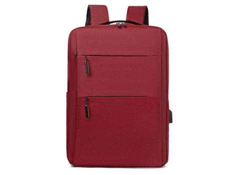 Mochila para hombre Mochila escolar para estudiantes Bolsa para computadora Mochila deportiva de lona para mujer Mochila de negocios-Doble tirón Rojo