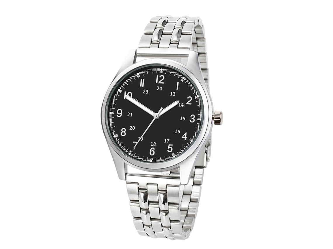 Reloj De Cuarzo Sencillo E Informal Para Hombre Con Brazalete De Acero - Regalo