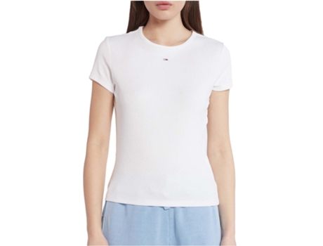Camiseta TOMMY JEANS Algodón Organico Mujer (M - Blanco)