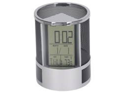 Rebe-portapapeles Reloj Alarma Digital Calendario Perpetuo Multifuncional Electrónico Negro