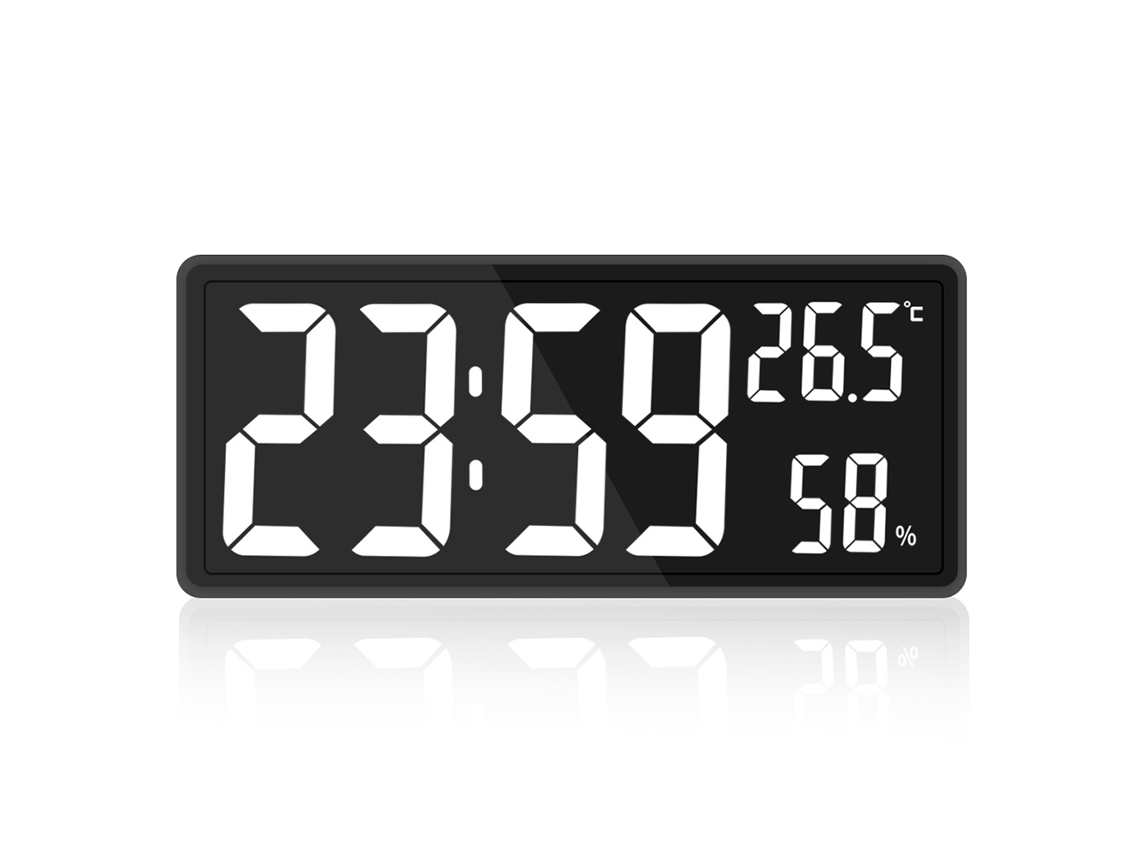 Reloj Digital Grande, De Pared O Sobremesa, Temperatura Y Humedad, Números Led, Fácil Lectura Para Mayores