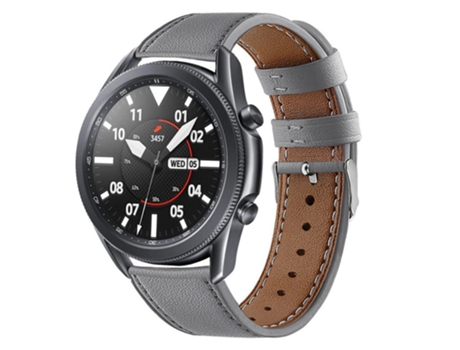 Correa de reloj inteligente para Galaxy Watch 3 de 41 mm Correa de cuero (gris)