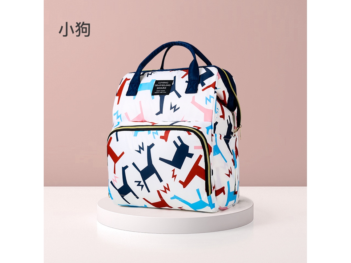 Mochila para pañales con compartimento térmico y correa para cochecito - Azul Hexinyigjly