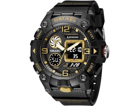 VEANXIN Hombres Relojes de pulsera LED con alarma digital resistente al agua y fecha-Verde