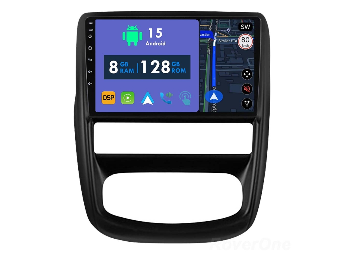 Coche Radio Android Auto Autoradio 8GB RAM 128G ROM CarPlay GPS RoverOne para Renault Duster 2010-2015 para Nissan Terrano 2014-2022 