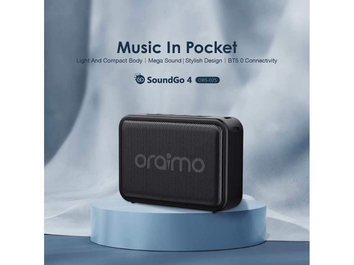 Altavoz Inalámbrico Ultraportátil Oraimo Soundgo 4 Con Bluetooth 5.0, Tarjeta De Memoria Y Radio Fm.