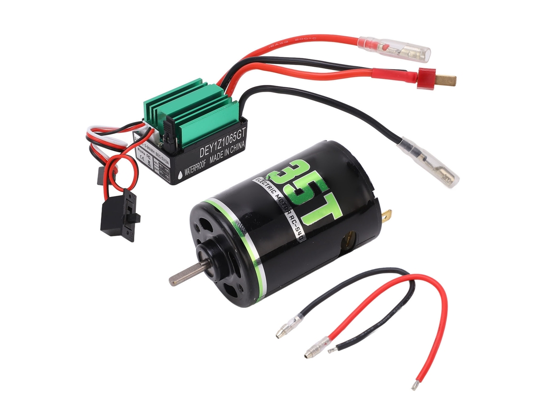Motor De Escobillas 540 Con Esc De 65 A, Conector T, Alto Par, Resistente Al Agua Para Coche Rc De Escalada De 35 T.