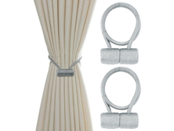 Rebe-ataduras De Cortinas Linjou Tejidas A Mano Magnéticas Gris 16.8 Pulgadas 2 Piezas Decoración Hogar