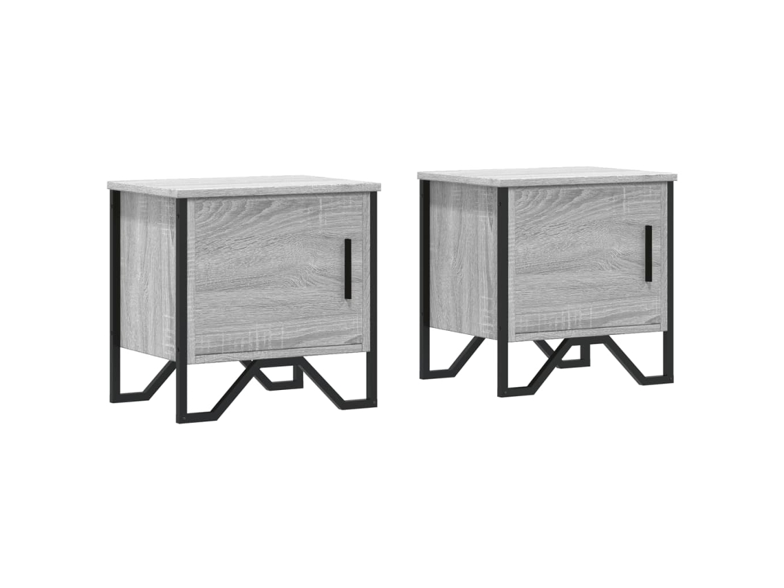 Conjunto 2 Mesitas de noche VIDAXL madera ingeniería gris Sonoma (40x30x40cm)