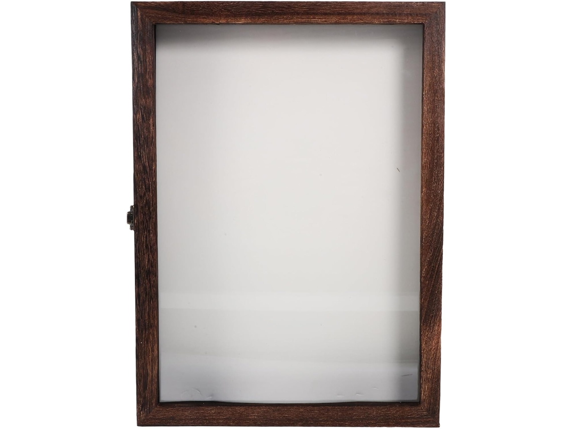 Caja De Presentación De Especímenes De Estilo Retro, Madera Carbonizada Maciza, 36,5 X 26,5 X 6 Cm.