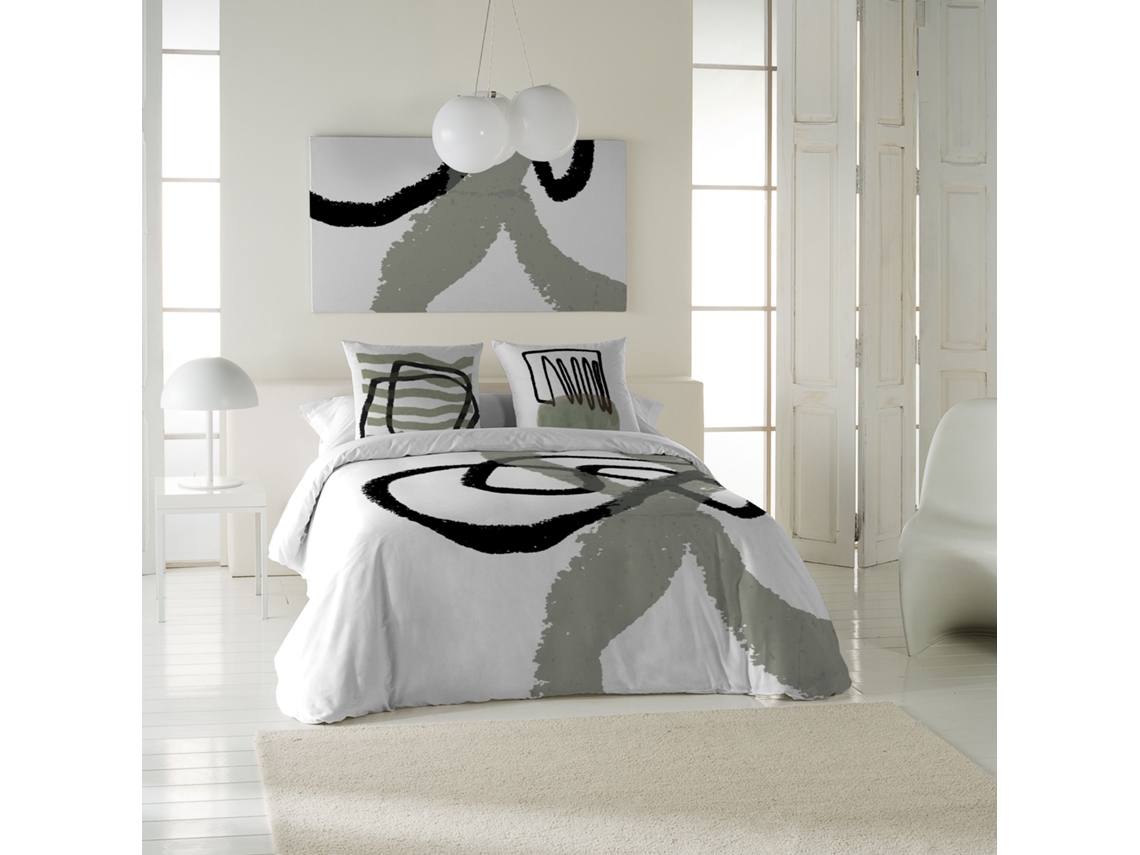 ICEHOME - Funda Nórdica Estampada cama 90 - Algodón Extrasuave - Incluye 1 o 2 Fundas de Almohada - TRAZOS