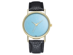 Reloj De Pulsera De Cuarzo Informal Para Mujer Con Correa De Piel Sintética Negra, Sencillo Y Elegante.