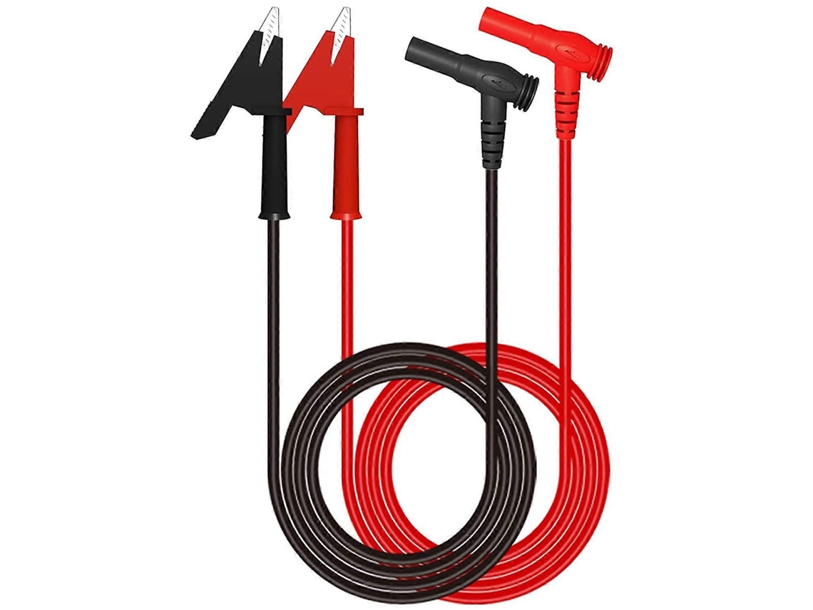 2 Cables De Prueba Multímetro Con Pinchones Cocodrilo Y Conector Banana 4mm 1m Para Pruebas Eléctricas