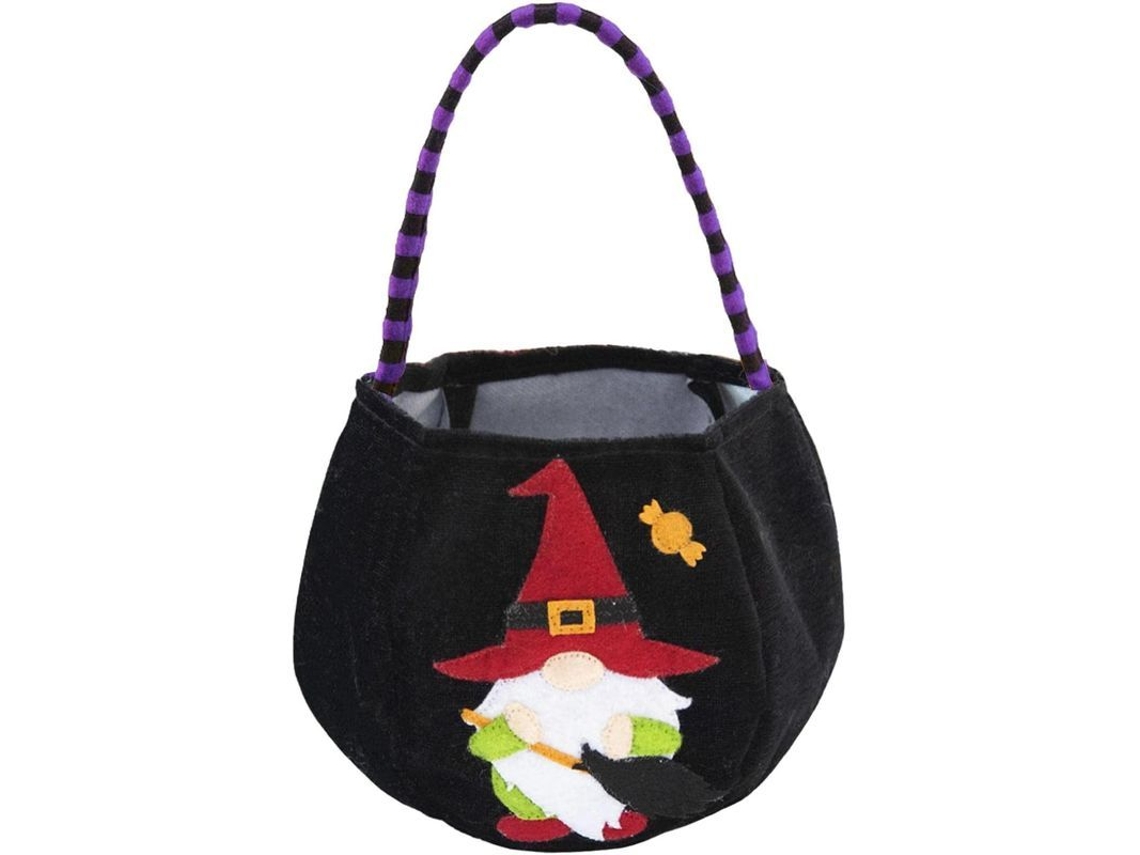 Bolsa De Halloween De Terciopelo Dorado Con Un Lindo Estampado De Muñeco De Rodolfo Para Dulces