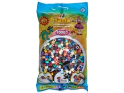 Juego de Mosaicos HAMA Set de Cuentas de Plastico midi base mix 22 colors (1000 Peças - Multicolor)