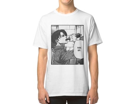 Camiseta ROCKINSTONE Levi Ackerman Fuck Off Algodón para Hombre (XL)