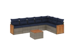 Maison Exclusive - Conjunto De Sofá De Jardín De 8 Piezas Con Cojines, Poliratán Gris