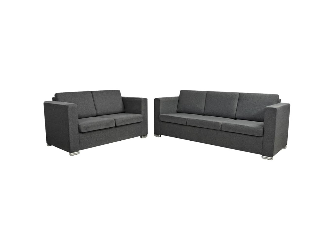 Conjunto de sofá, 2 piezas, tela gris oscuro MAISON EXCLUSIVE