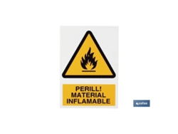 Señal poliestireno 297x210 mm perill material inflamable