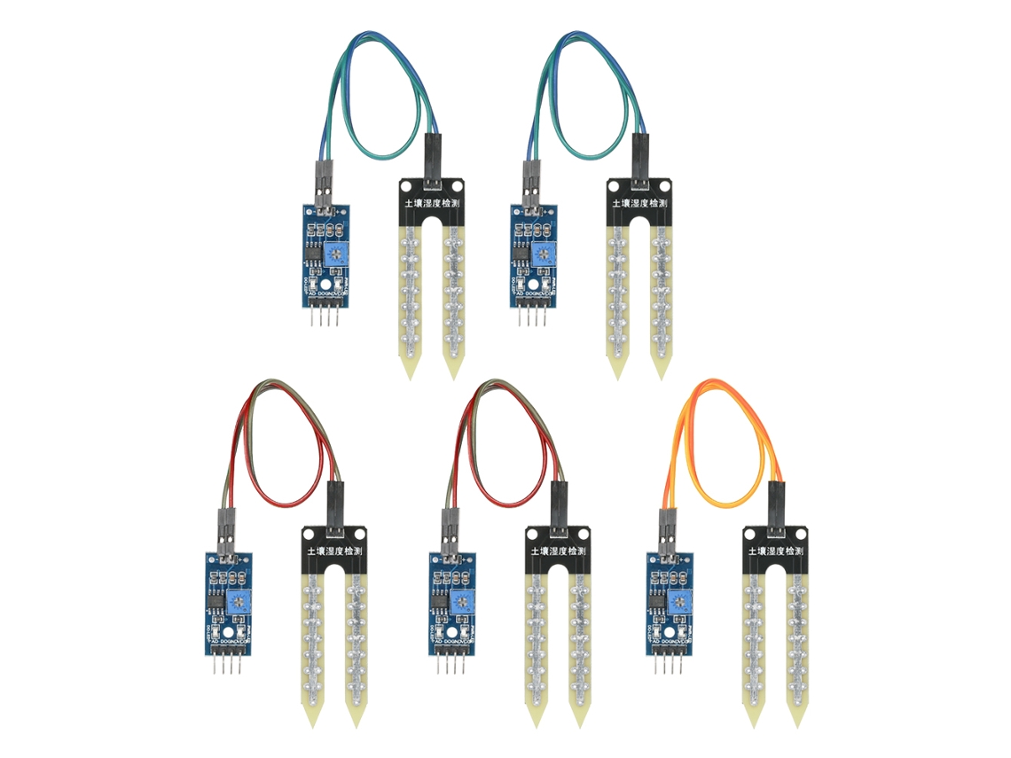 Módulo De Detección De Humedad Del Suelo (5 Unidades) Para Sistema De Riego Automático Arduino