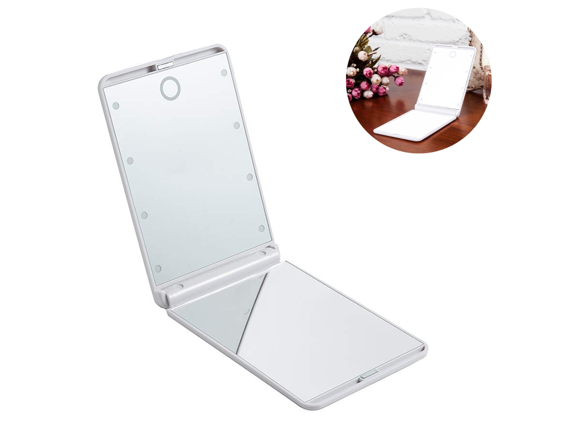 KOFIHETY Espejo de maquillaje con luz led y tacto sensible, portátil
