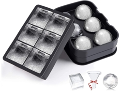 Molde De Hielo De Silicona Con Tapa, Cubos Cuadrados Grandes Y Bolas Redondas Reutilizables Para Cocktails Y Whiskey