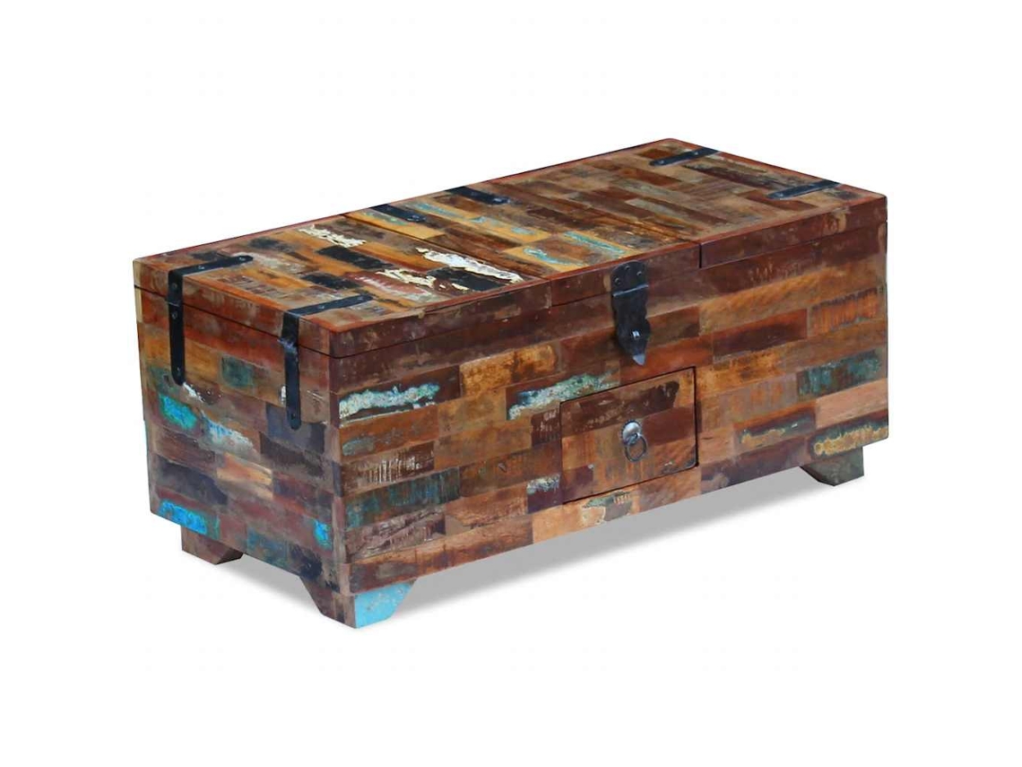 Maison Exclusive - Mesa De Centro Baúl De Madera Maciza Reciclada 80x40x35 Cm