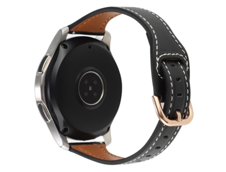 Correa de piel auténtica para Samsung Galaxy Watch 5 Pro/Watch4 - negro/hebilla de oro rosa