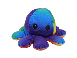Peluche De Calamar Reversible Y Adorable Para Niños, Multicolor.