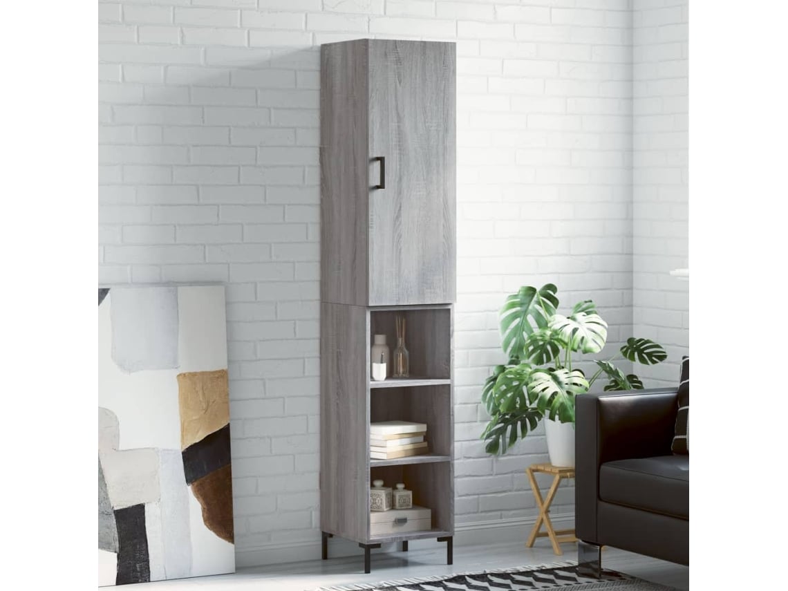 Aparador Alto Madera Contrachapada Gris Sonoma 34,5x34x180 Cm