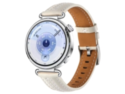 Bracelete Para Huawei Watch Gt 6 (41mm) - Couro - Fivela Prateada Bege