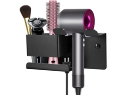 Soporte de pared para secador de pelo, organizador de cabello para baño, multifuncional en aleación de aluminio GOKOCO