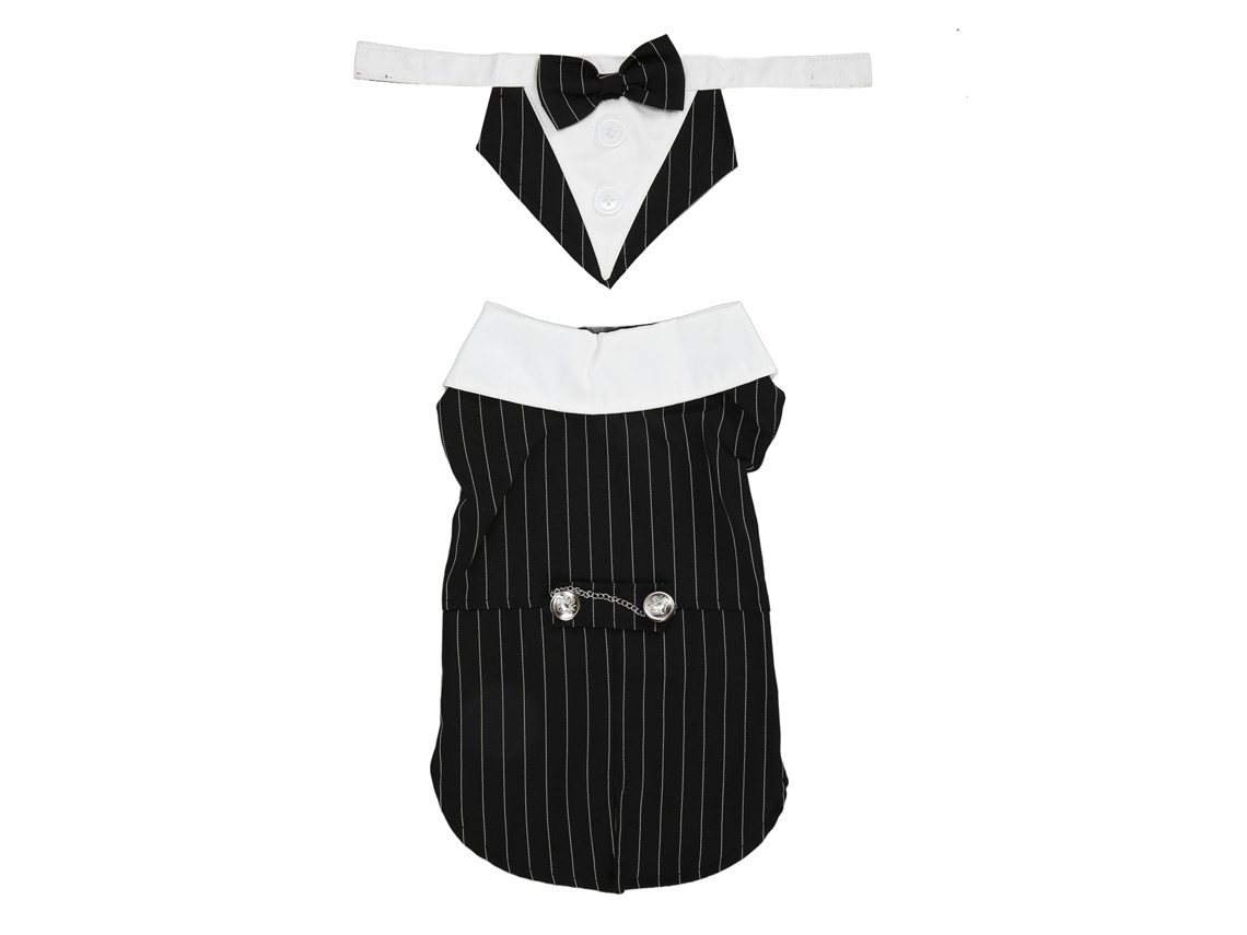 Kkpm-traje De Noiva Para Mascotas Traje Clásico De Rayas Verticais Tuxedo Formal Para Cachorro Festa De Casamento Halloween Aniversário M